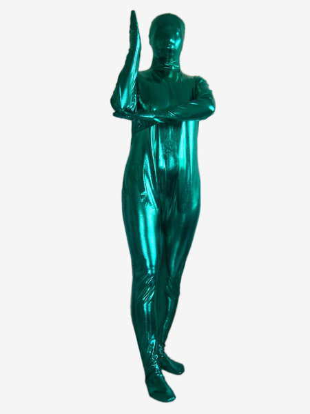 Image of Carnevale Verde lucido metallico Unisex Suit Zentai Halloween