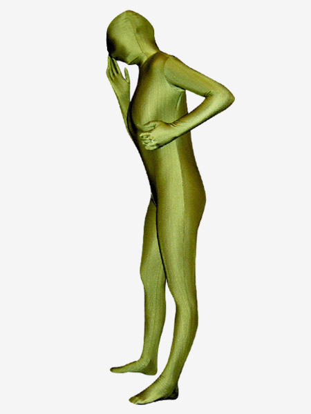 Image of Carnevale Zentai collant per adulti completo lycra spandex verde tinta unito per donne Halloween