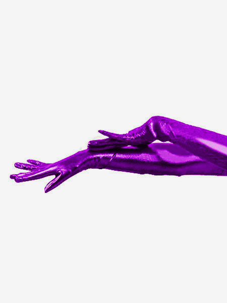 Image of Carnevale Shiny Metallic Purple spalla Guanti Halloween
