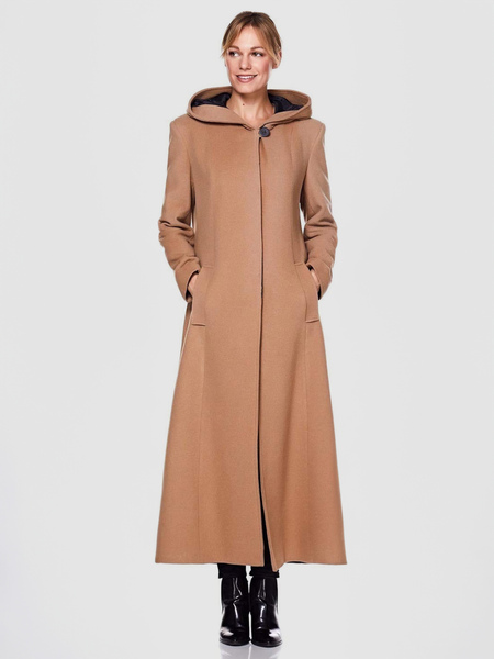 manteau long à capuche femme avec manches longues avec poches unicolore manteau femme