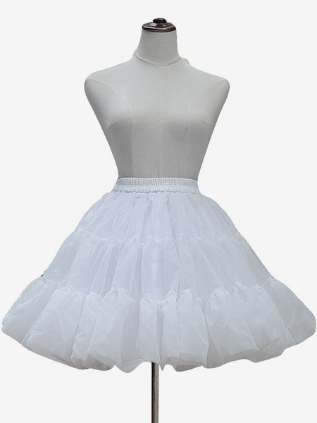 Image of White Lolita Petticoat Neverland Ruffles Pieghettato Tu Tu Dress Lolita Crinoline
