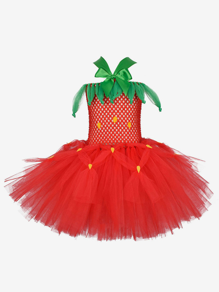 robe tunique enfants cadeaux noël robe de soirée de vacances de noël en fibre de polyester rouge fraise