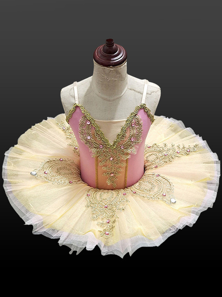 Image of Abito da balletto Rosa Ballerina per bambini con volant in pizzo Abito in poliestere Abbigliamento da ballo
