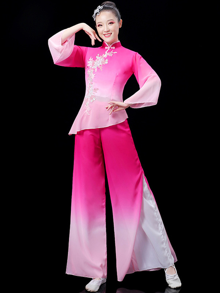 Image of Costumi cinesi per adulti Set di fiori asiatici in poliestere rosa Costumi festivi