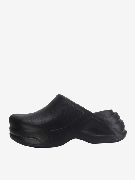 pantoufles plates décontractées sandales à glissière pour femmes à bout fermé en cuir pu