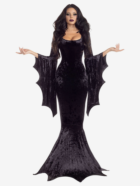 Image of Costume da sposa fantasma strega pipistrello di Halloween costume da spettacolo in maschera goth strega vampiro