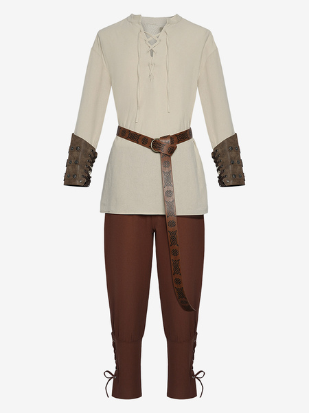 Image of Halloween rinascimentale medievale camicia da pirata pantaloni con cinturino alla caviglia palcoscenico cosplay Abbigliamento da spettacolo retrò