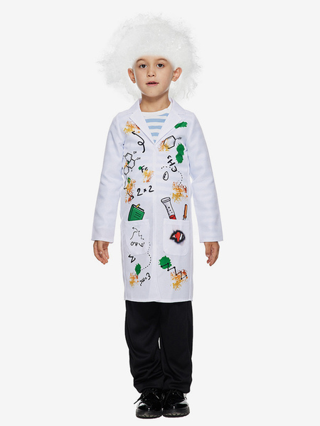 costumes d&#39;halloween pour enfants ensemble d&#39;halloween blanc perruque pardessus en polyester pour enfants