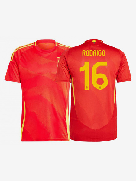 Image of Maglia da calcio della squadra spagnola n. 16 ROORIGO Home Campionato Europeo 2024 set da 3 pezzi