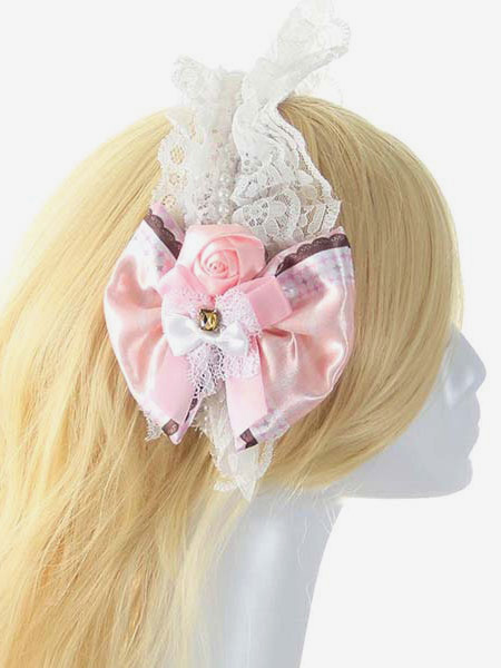 Image of Fiore di pizzo multicolor archi accessori per capelli sintetico Lolita
