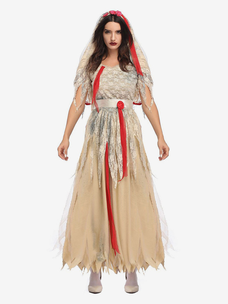 Image of Le donne del costume della sposa fantasma vestono il costume di Halloween