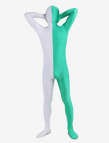 Image of Carnevale Bianco verde Lycra Spandex Full Body Suit Zentai Halloween