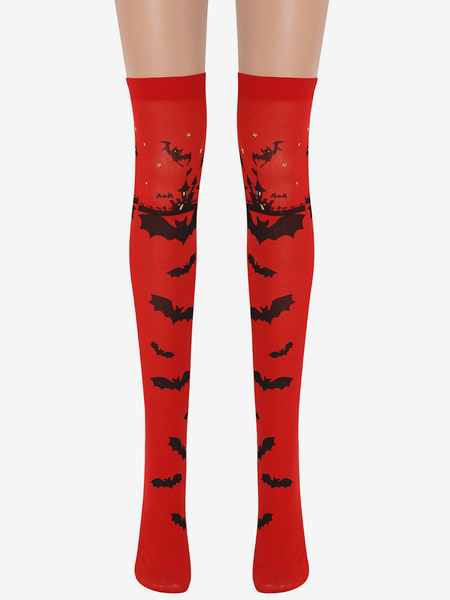 Image of Costume cosplay di Halloween con stampa pipistrello rosso da donna