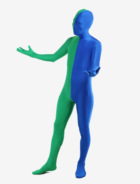 Image of Carnevale Verde blu Lycra Spandex Full Body Suit Zentai Halloween