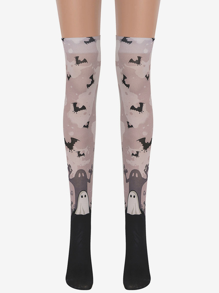 Image of Costume cosplay di pipistrello fantasma di calze al ginocchio da donna di Halloween