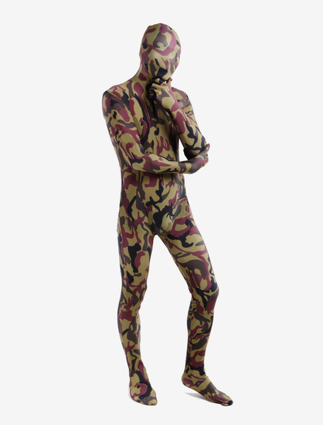Image of Carnevale Hunter Green Camouflage Lycra Spandex Full Body Suit Zentai Halloween