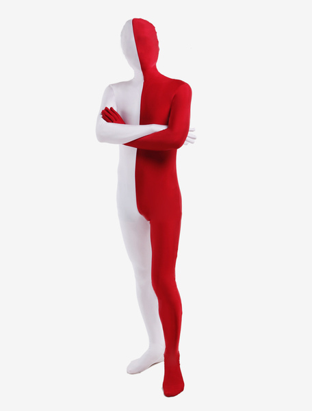 Image of Carnevale Rosso bianco Lycra Spandex Full Body Suit Zentai Halloween