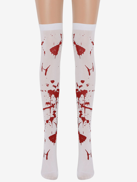 Image of Calze da salone da donna Calze alte al ginocchio di sangue Accessori per costumi cosplay di Halloween