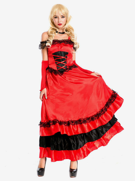 Image of Carnevale Abiti da ballo flamenco Paso Doble Costume da ballo Fondo rosso spagnolo di corrida Costume Halloween