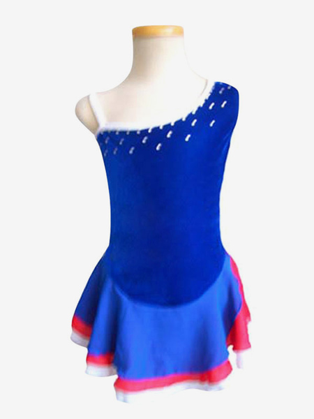 Image of Vestito da pattinaggio Costumi di danza in poliestere blu