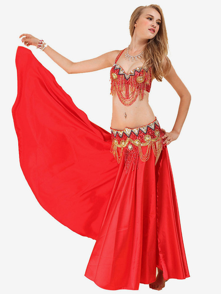 Image of Costume di danza del ventre con catena di danza Bollywood