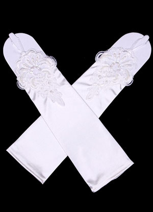 Brauthandschuhe aus Satin in Weiß от Milanoo WW