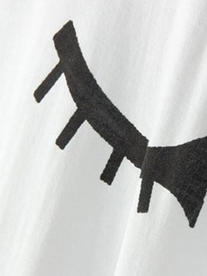 Bequemes Longshirt mit Streifen und Anime-Figur in Weiß от Milanoo WW
