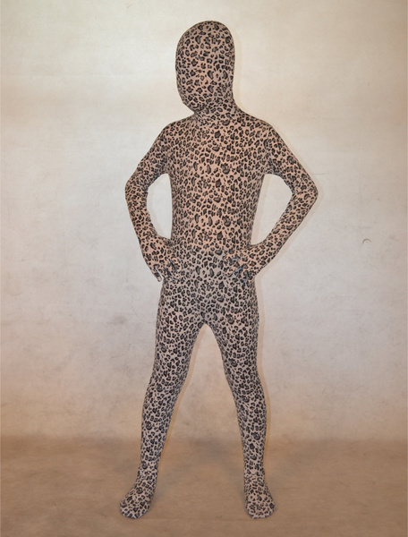 Image of Halloween Trendy White Unisex Leopard Print Lycra Spandex Lycra Animal Zentai Suits Halloween