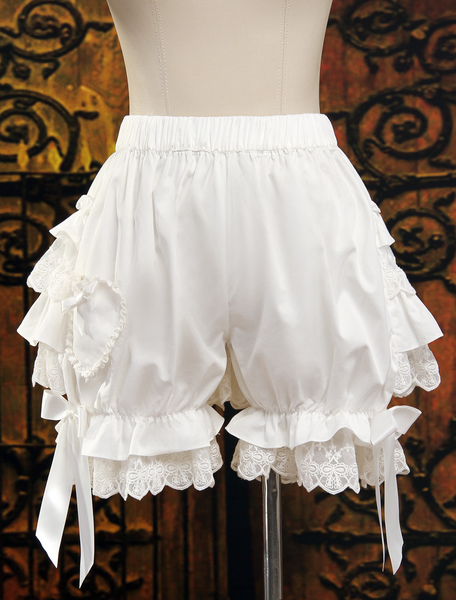 Image of Bianco arruffato Cute Lolita pantaloni