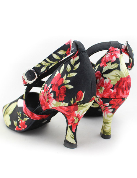 Milanoo Peep Toe Floral Print Latin Dance Sandals Ballroom Shoes от Milanoo WW