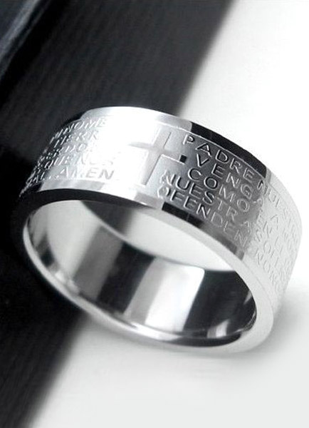 Stilvolle Silber Kreuz Edelstahl Mann Ring от Milanoo WW