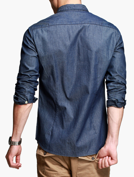 Elegantes Hemd aus 100% Baumwolle mit Button-Down-Kragen und Brusttasche от Milanoo WW