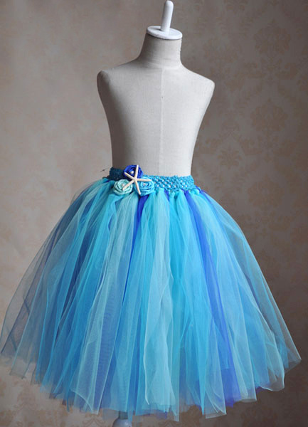 Image of A-line Blue Tulle Girls Tutu Skirt