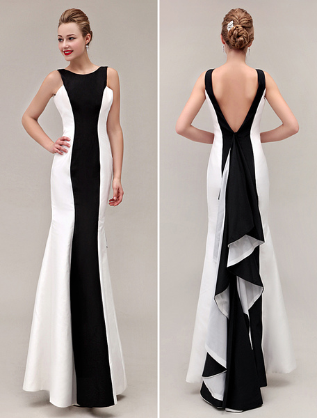 robe de bal 2024 robe sirène v-dos volants taffetas robe de bal