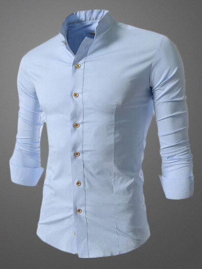 Hemd aus gemischten Baumwollen mit Bateau-Kragen от Milanoo WW