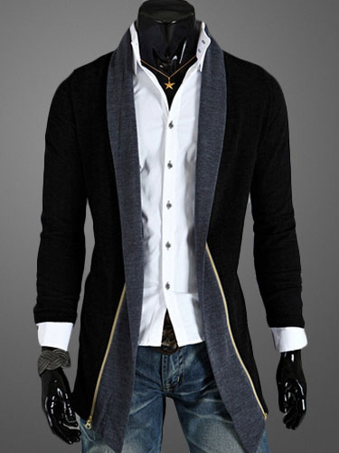 Image of Men Casual Jacket Fake 2 Piece Shawl Collar Spring Coat 2020