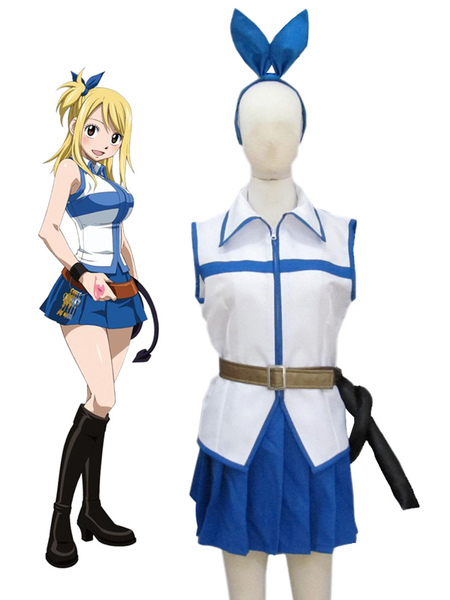 Image of Fairy Tail Lucy Heartfilia White Dress Cosplay Costume
