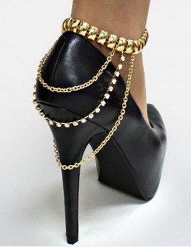Elegante goldene Schuh abnehmbare Gurte für Frauen от Milanoo WW