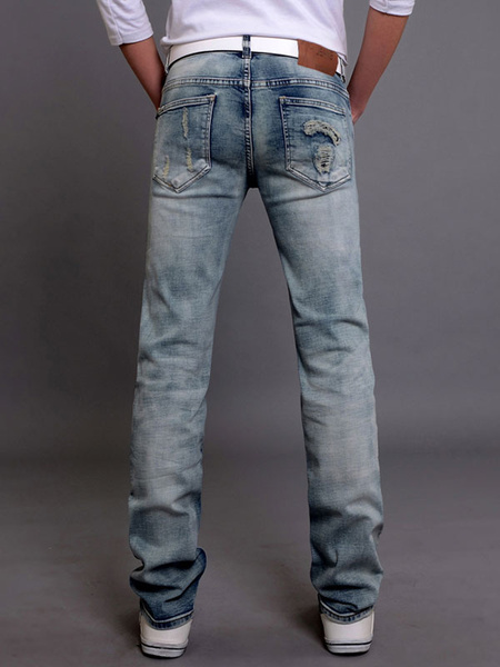 Leichte blaue Herren Mode gerade Jeans от Milanoo WW