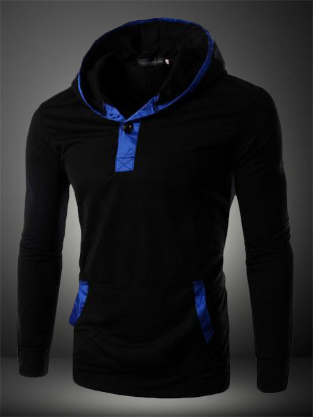 Image of Men's Long Sleeve Pockets Hooded Sweatshirt