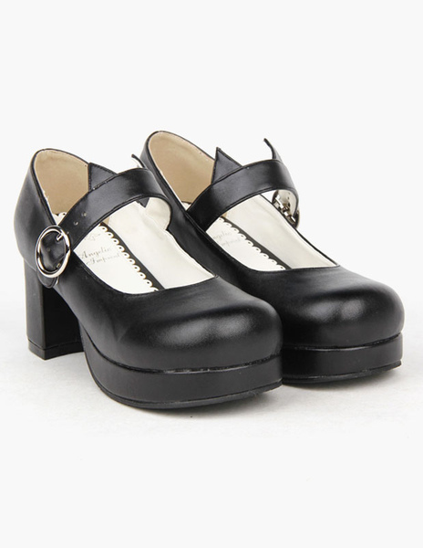 Image of Nero rotondo Toe Lolita scarpe per ragazze