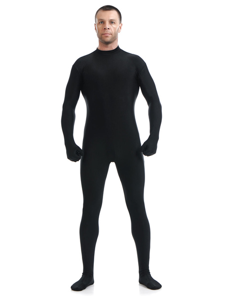 Milanoo Black Morph Suit Adults Bodysuit Lycra Spandex Catsuit