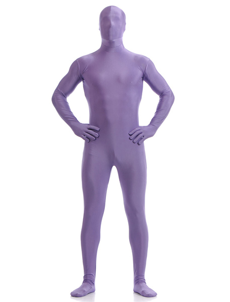 Milanoo Purple Zentai Suit Adults Morph Suit Full Body Lycra Spandex Bodysuit for Men