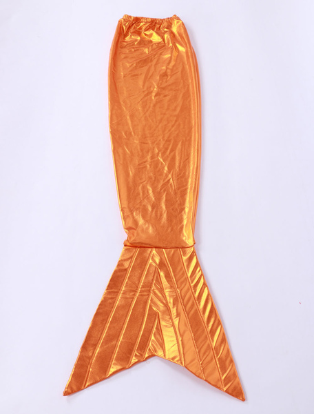 Image of Carnevale Sirena arancione coda lucido metallizzato Unisex Zentai animali Halloween