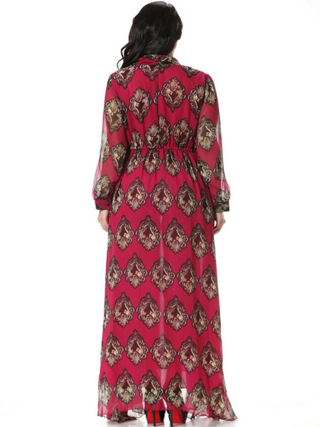 Plus Größe Kleid Print Chiffon Chic Maxi Kleid für Frauen от Milanoo WW