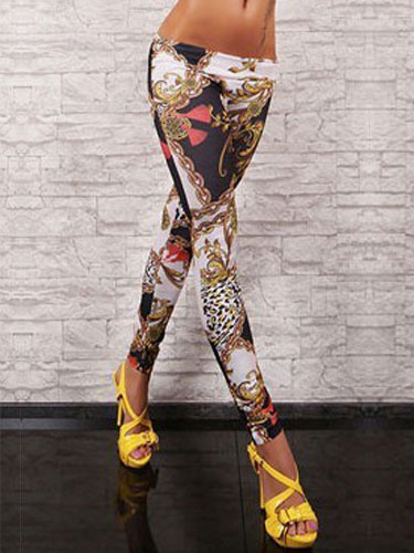 Image of Multicolor Print Spandex Leggings for Women