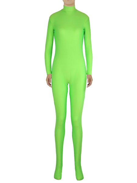 Milanoo Light Green Morph Suit Adults Bodysuit Lycra Spandex Catsuit for Women