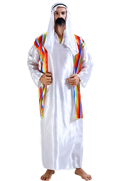 Image of Abito bianco notte araba Costume Carnevale maschile con Fascia