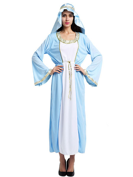 Image of Abito blu Carnevale Costume arabo femminile con archetto