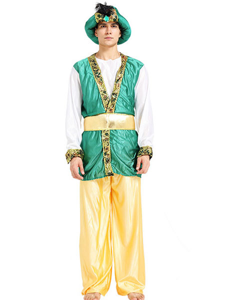 Image of Verde vestito Costume asiatico Carnevale Costume arabo maschile